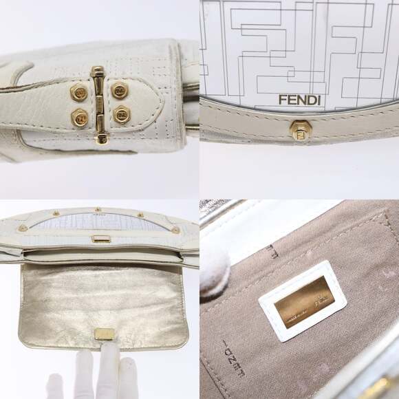FENDI Zucca Canvas Hand Bag White Gold - Picture 11 of 13